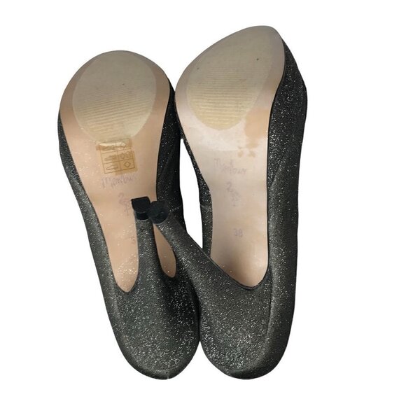 Essence Menbur Sliver Glitter Slip-On Fancy Pumps Platform Heels Size 38/7.5 - Picture 8 of 8